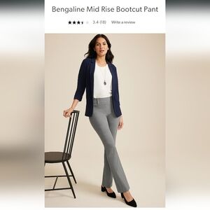 Maurices Gray Bengaline Mid Rise Bootcut Pants